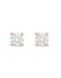 Classic 4 Claw Diamond Earrings in 18ct Rose Gold. Tdw 0.70ct